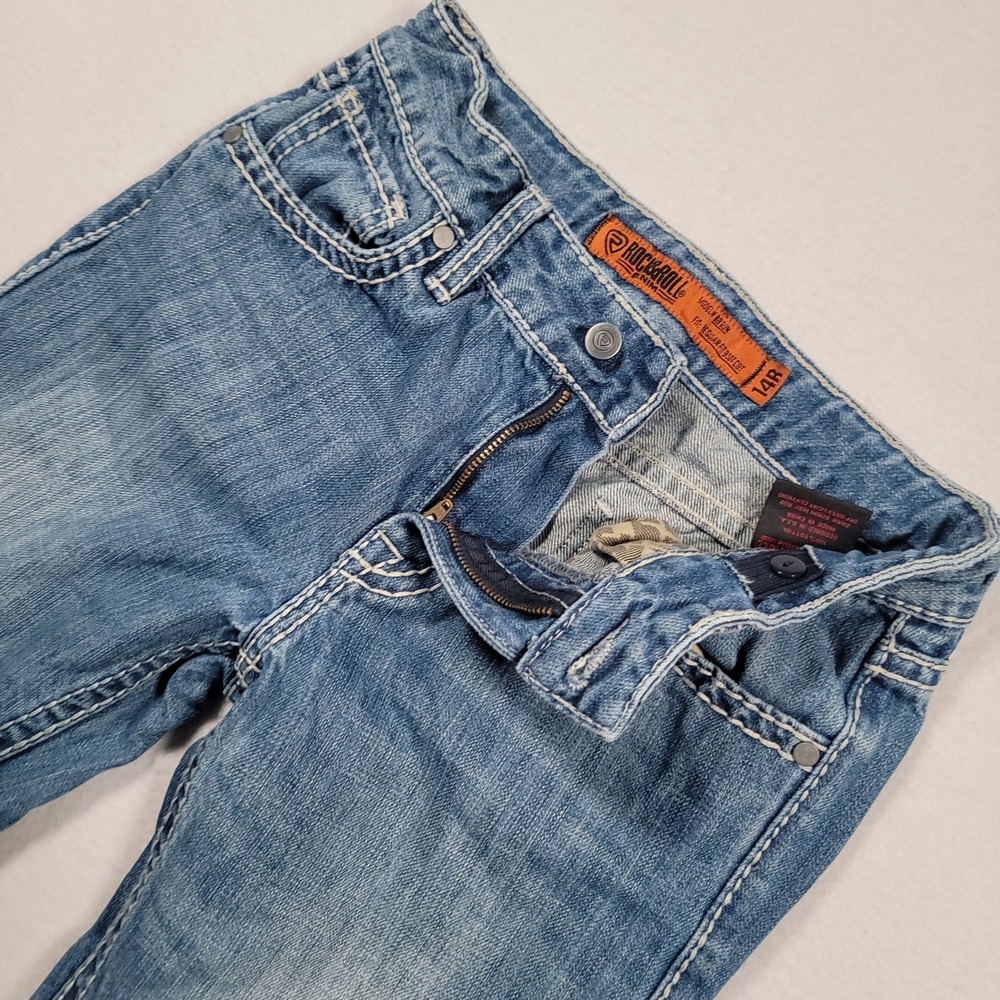 Rock & Roll Denim BB Gun Jeans Boys 14R Blue Bootcut Regular Fit 100% Cotton